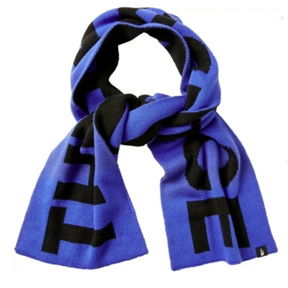 Brand New! NORTH FACE SCARF / Thick Sweater Knit Blue Black The North Face
